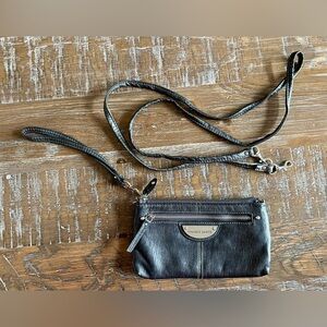 Franco Sarto Pewter Crossbody/Wristlet Purse